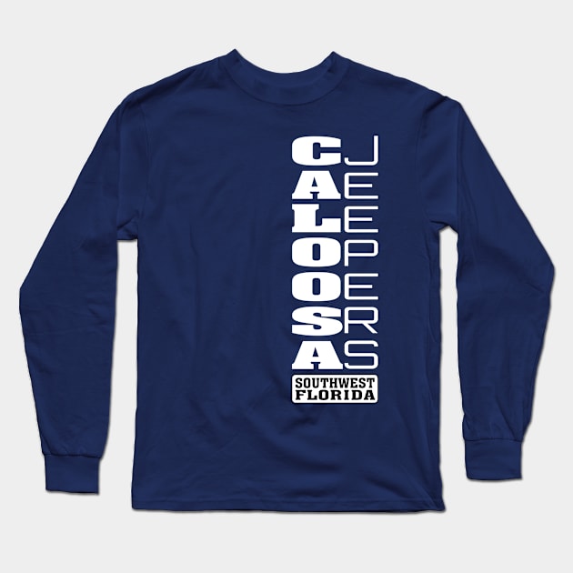 White Vertical Logo Long Sleeve T-Shirt by Caloosa Jeepers 